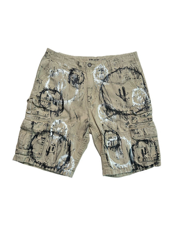 Upcycled Smeared Smiley Shorts (34W)
