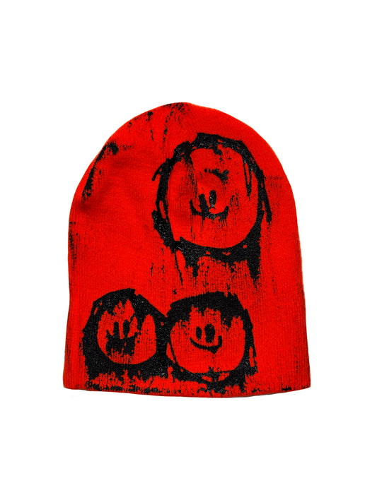 Smeared Smiley Beanie