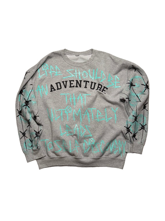Upcycled Adventure Crewneck Sweater (Large)