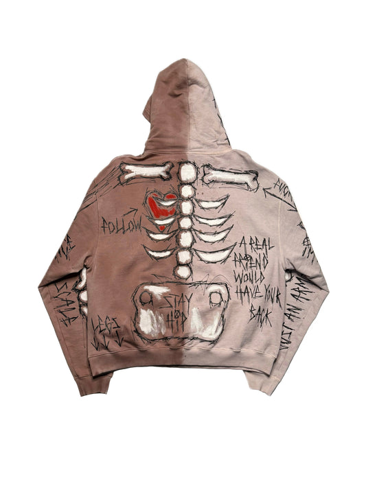 Half and Half Skeleton Hoodie (Large)