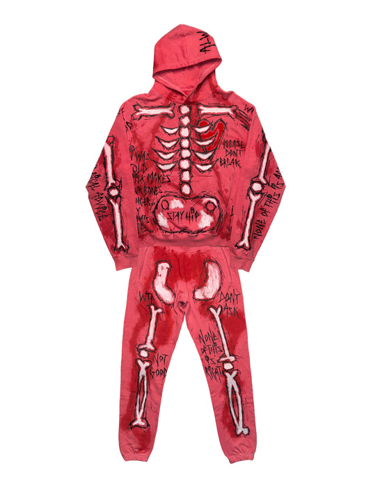 Skeleton Hoodie and Sweatpants Set (Small)