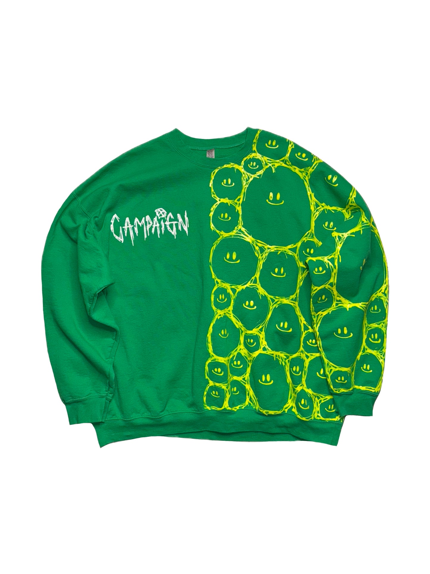 Half and Half Green Crewneck Sweater (3XL)