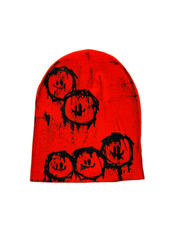 Smeared Smiley Beanie