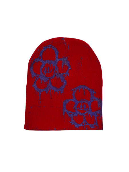 Smeared Flower Beanie